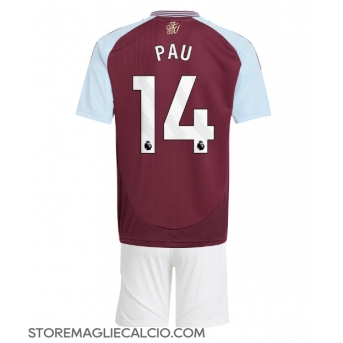 Aston Villa Pau Torres #14 Maglia Gara Casa Repliche 2024-25 Bambino
